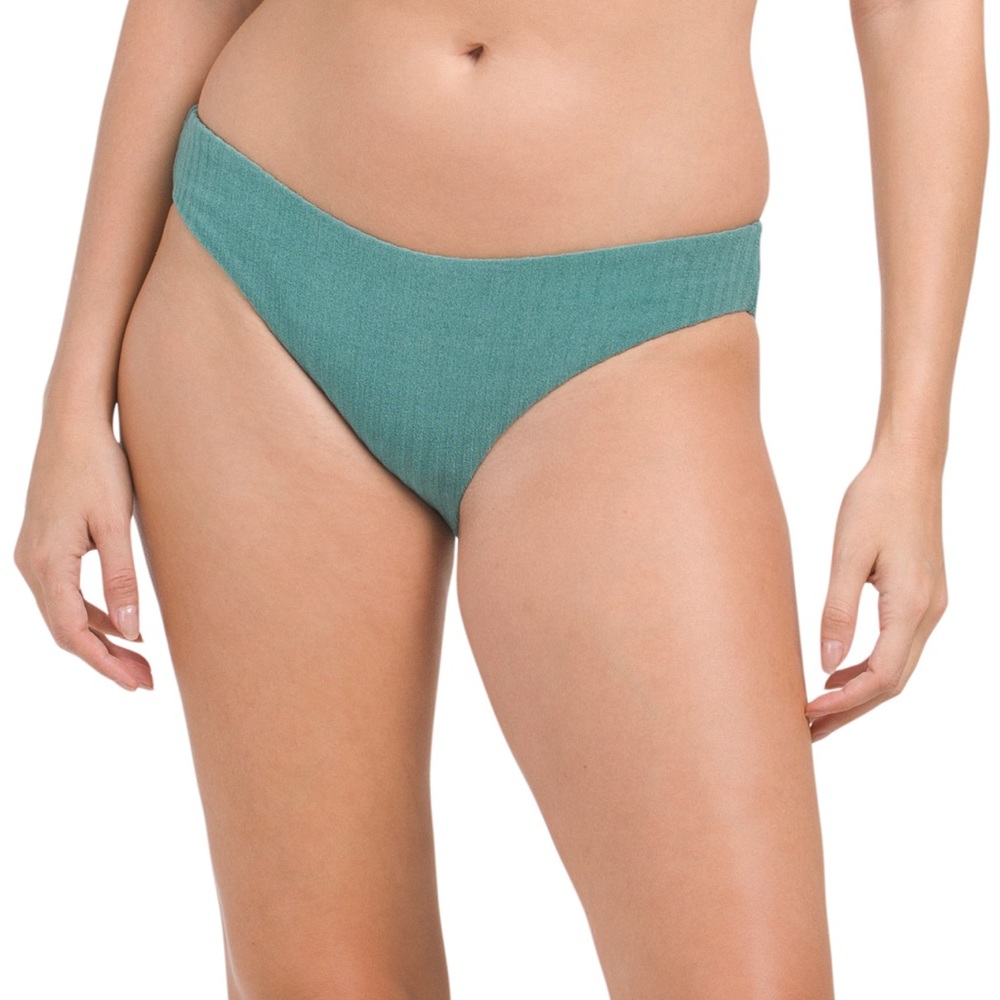 NWT Onia Lily In Sea Green Swimsuit Textured Bikini Swim Bottoms